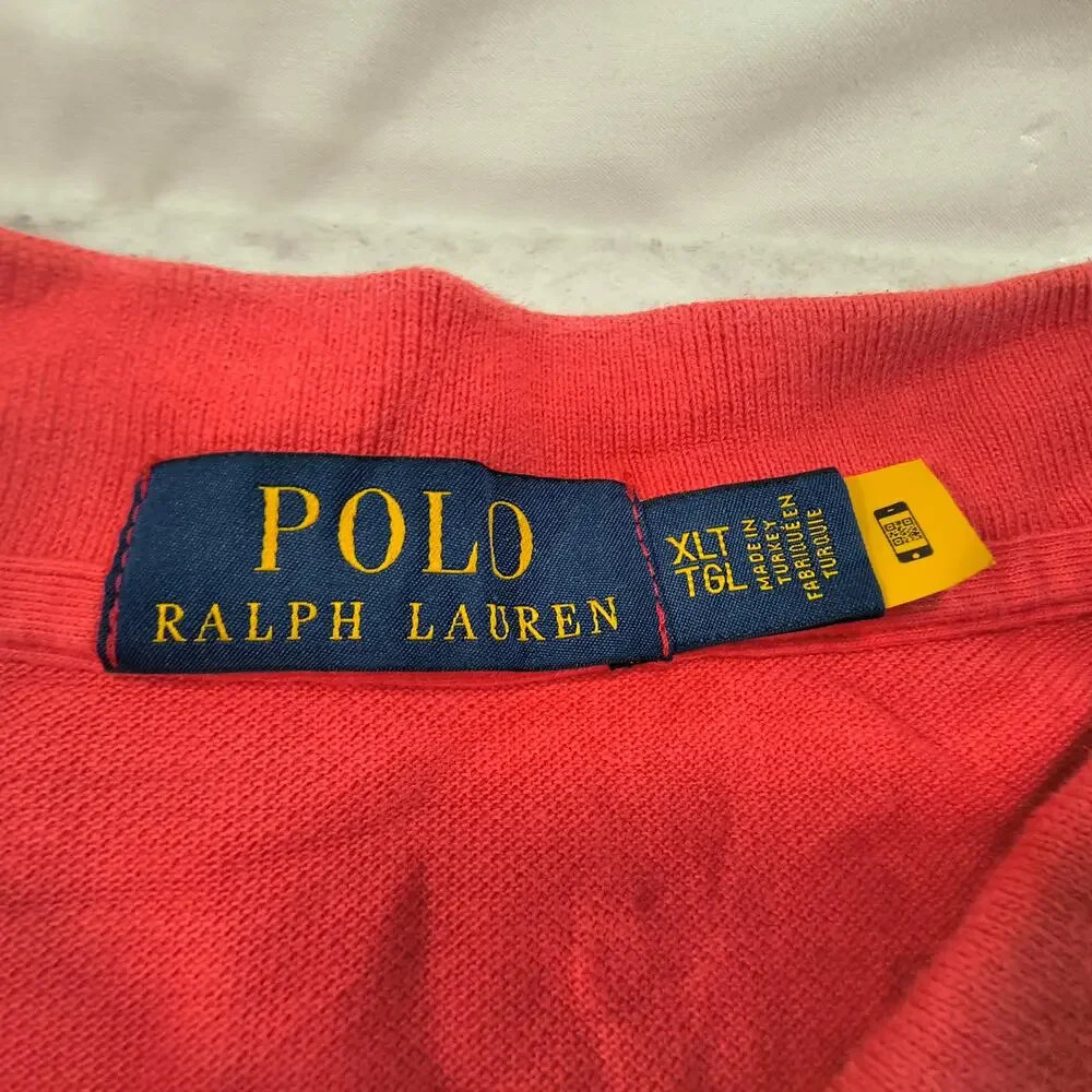 Polo Ralph Lauren Collared Polo Shirt Mens Size Extra Large Tall XLT Pink